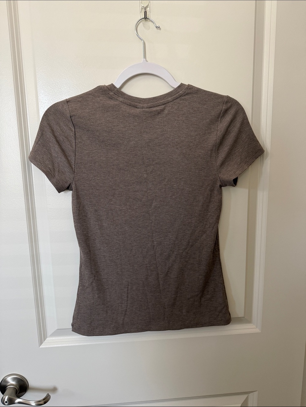 CALIA Ribbed Crewneck Tee Trio - Black, Heather Gray, Taupe - Picture 3 of 11